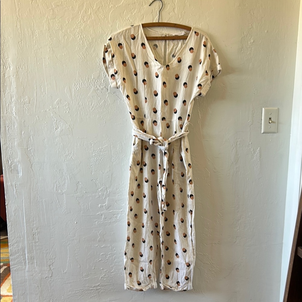 Lush White Polka Dot Jumpsuit
